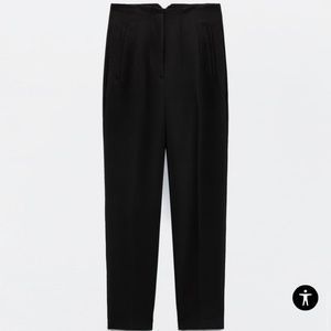 Zara High Waisted Trousers Black M